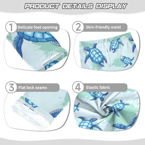 Girls' Leggings Sea Turtle Blue Turquoise Ankle Length Printed Leggings Comfort Pants for Kids 4-10 Years4