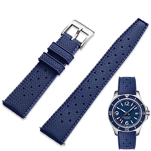 Niziruoup FKM Rubber Watch Strap Quick Release Tropical Style Fluororubber 18mm 20mm 22mm Soft Breathable Durable FKM Rubber Watch Band Universal Replacement Band Strap for Men Women