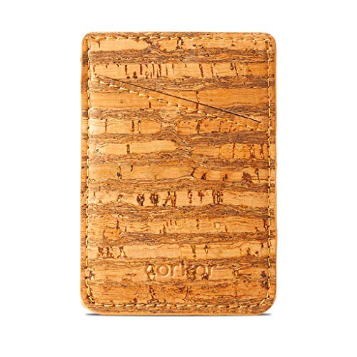 CORKOR Geldbörse Minimalistische Schlank Brieftasche Herren Leichtes Natur-Leder Kreditkarten Natur Veganer Korkleder Zebra