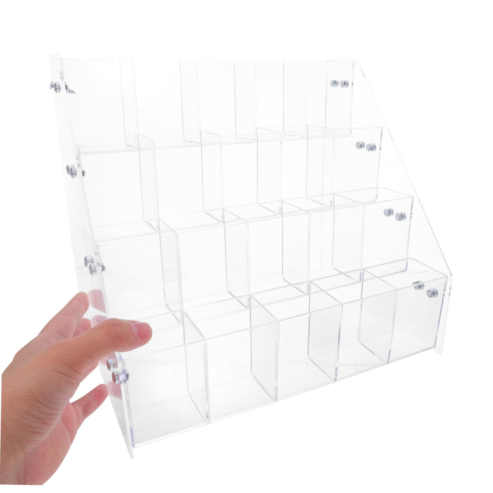 COHEALI Organisateur de Bureau Acrylique Porte-stylos Transparent à Angle Droit Support de Rangement Compact pour Papeterie Exposant Pratique pour Crayons et Pinceaux pour Maison et