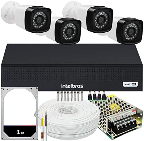 Kit Cftv 4 Câmeras Segurança Full Hd Dvr 1008C Intelbras 1TB