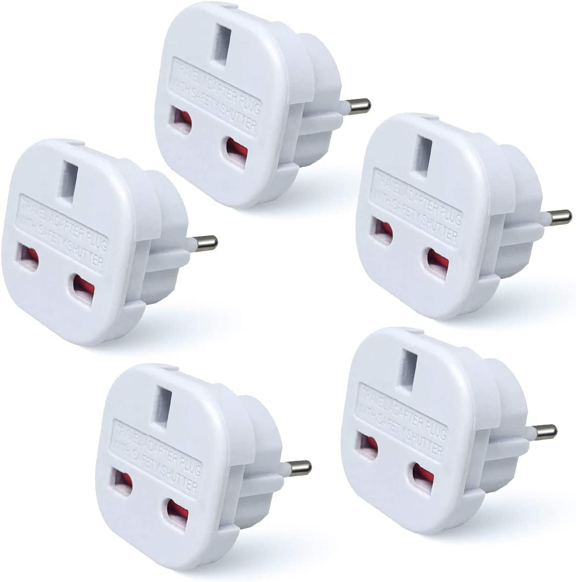 MOBIBAY Travel Adaptor | UK to European Plug Adapter Converter (Euro Type C, E, F) 3 Pin to 2 Pin Type G, EU Plugs for Europe Accessories,Italy,Cape Verde,Poland,Spain,Turkey,Greece,Bulgaria