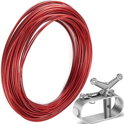 FOLODA 1 juego de cable de natación de invierno y cabrestante de alambre de acero recubierto de aluminio con resorte tensor para piscina de suelo