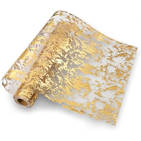 Hejo Camino de Mesa Metálico Dorado 10m Cover
