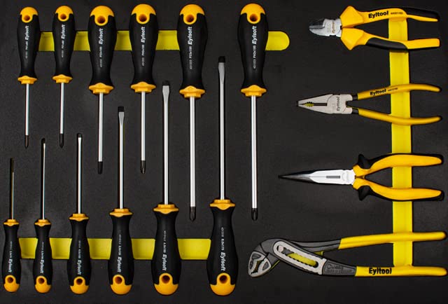 Eyltool Werkstattwagen gelb/schwarz mit 7 Schubladen inklusive 6 Systemeinlagen (4960144) – Bild 6