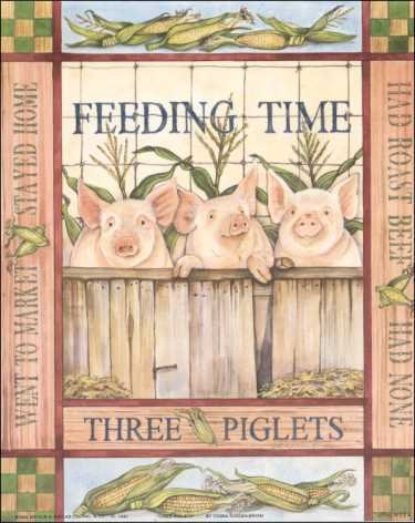 DSC Country Pigs Paper Tole 3D Decoupage Craft Kit Size 8x10 inches K8-1943