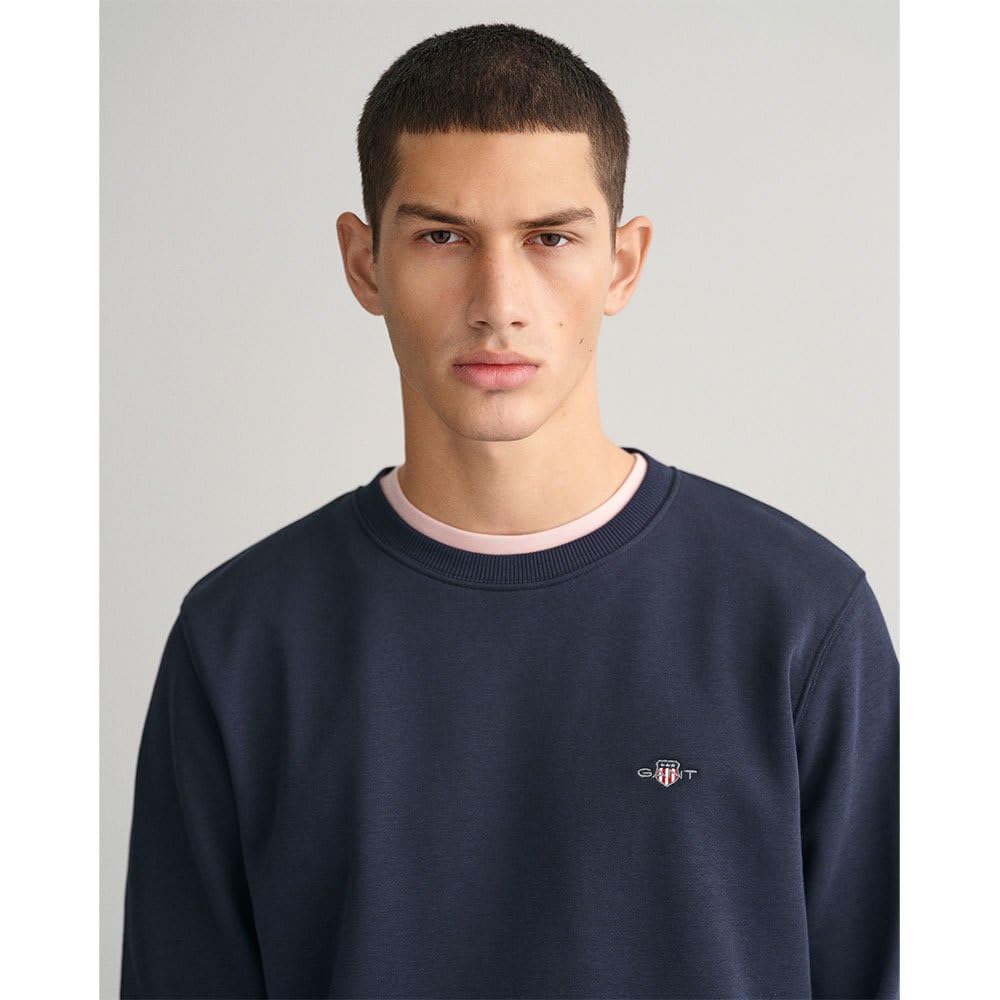 GANT Herren Reg Shield C-neck Sweat LOGO RUNDHALSPULLOVER