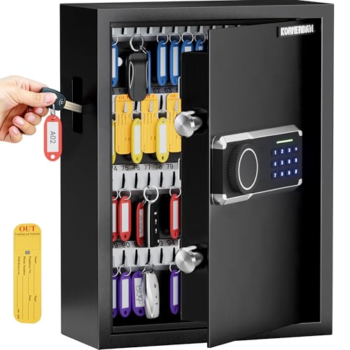 KornerBatl 103 Key Heavy Duty Lock Box Wall Mount for Keys with Code