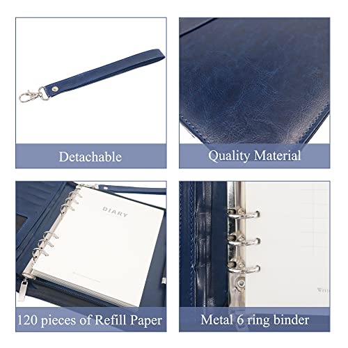 GraduatePro A5 Clipboard Folder with 120 Note Paper and 6-Ring Binder, Waterproof Business Organizer Without Calculator-(Blue) - Image 4
