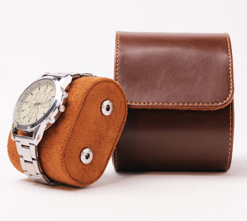 Sweet sevenSweet seven Luxury Leather Watch Storage Box, Travel Single Watch Case , 1 Watch Case for Men, Watch Organizer For Storage & Display, Perfect for Anniversary, and Birthday Gifts