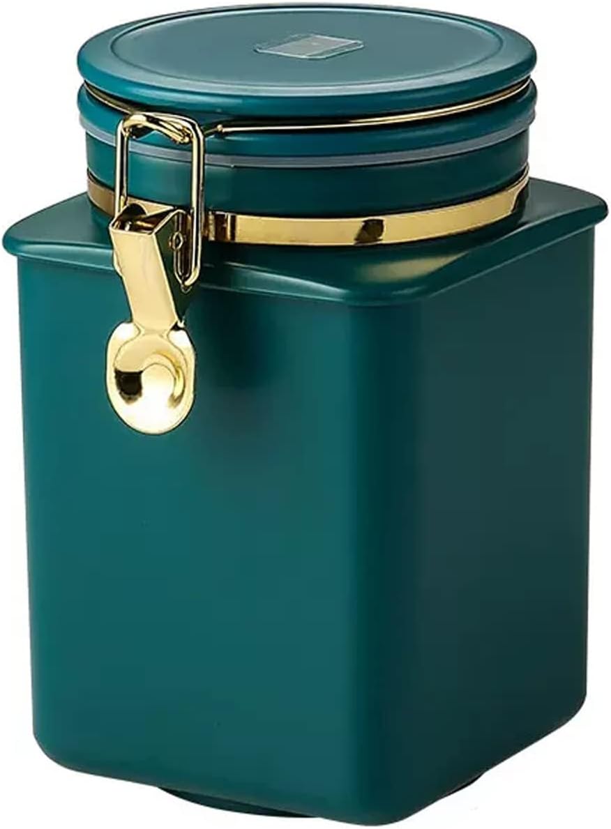 Tea Tin Airtight Tea Tin Coffee Container, Unidirectional Vent Sealed Cans, Jar 37 Ounces（1.1L）, Suitable for Bulk, Beans, Nuts, Cookies Container(Blue)