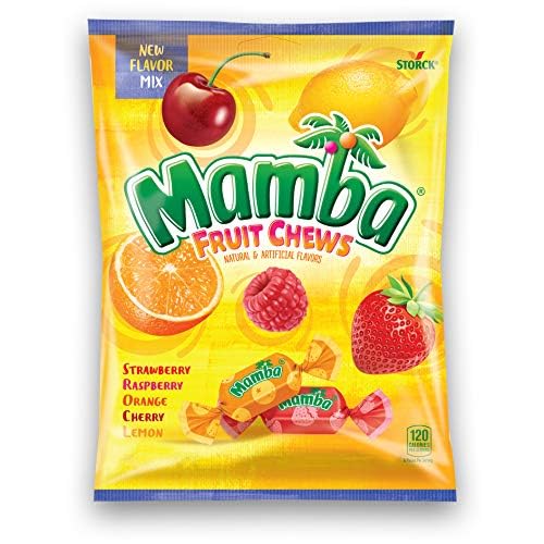 Storck Mamba Fruit Chews Candy New Flavor Mix 3.52 oz miniatura 1