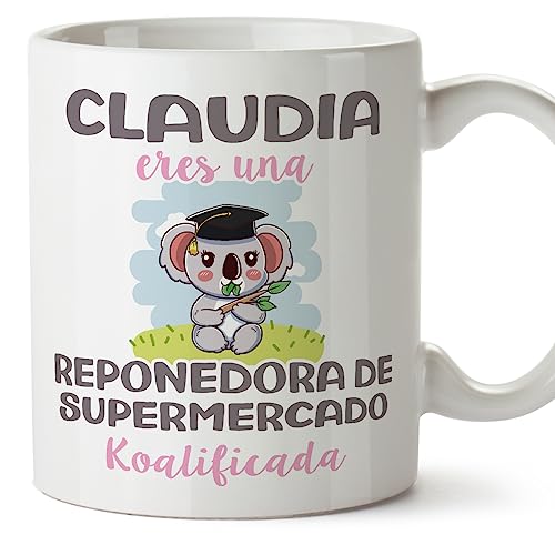 MUGFFINS Tazas Personalizadas para REPONEDORA DE SUPERMERCADO - En Español - Koalificados Personalizados - 11 oz / 330 ml - Regalo Personalizable original y divertido