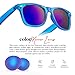Retro Rewind Translucent Frame Colorful Neon 80s Sunglasses for Men Women - Reflective Mirrored Lens