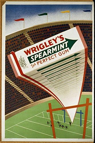 HistoricalFindings Photo Advertisement,Wrigley's Spearmint The Perfect Gum,Football Stadium,c1925