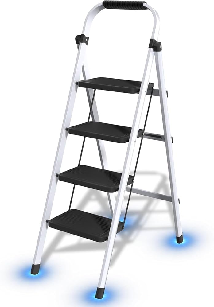 脚立 4段 手すり付 スタイリッシュ シルバー はしご 作業 室内 家庭用 脚立 4段 手すり付 スタイリッシュ シルバー はしご 作業 室内