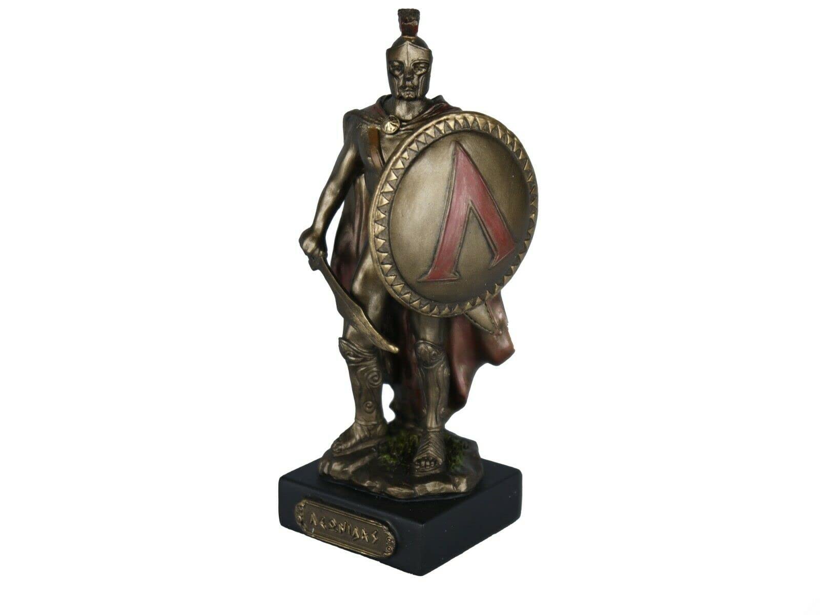 Veronese - Figurine Leonidas Spartiate - Bronze - 34x27x17 Cm - Statue Peinte à La Main - Déco