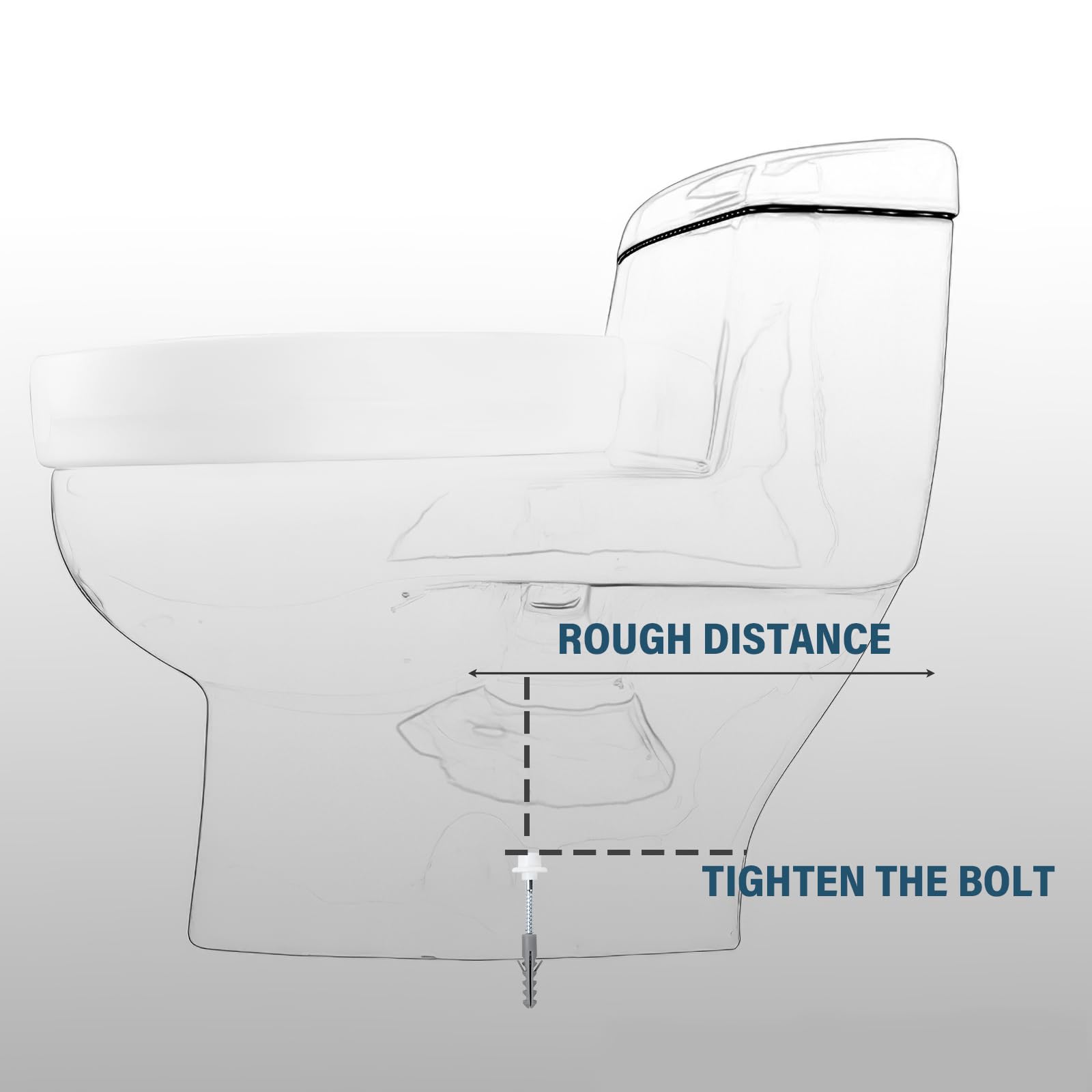 Toilet Bidet Anchor Bolts Set, Toilet Fixing Screws Kit White Cap Toilet Pan Floor Fixing Kit with Plastic Washers Toilet Fixing Pin for Floor Bathroom Toilet Toilet Mounting Accessories M6 x 70 mm - Image 4