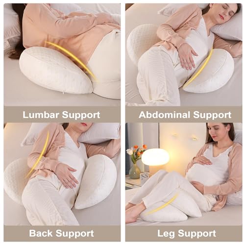 Coussin de grossesse pour dormir et coussin d'allaitement en coton blanc - 7