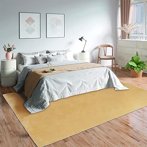 Mia's Teppiche Olivia pour Salon/Chambre à Coucher - Lavable - 80x150 cm, Or