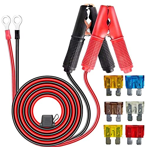 CUZEC - Cavo di prolunga con occhiello da 4 m, 16 AWG, con morsetto per batteria da 12 V/24 V, per inverter ad alta potenza e molto altro