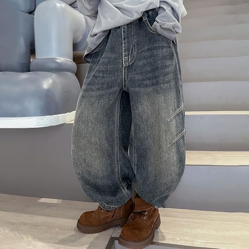 Pantalones vaqueros para niños elásticos y cómodos de corte holgado 2