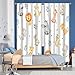MESHELLY Kids Safari Animals Curtains 42Wx63H Inch Rod Pocket Jungle Woodland Cartoon Cute Lion Elephant Bedroom Window Drapes Baby Child Nursery Printed Living Room Window Treatment Fabric