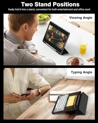 Image of ProElite Cover for Samsung Galaxy Tab S10 Lite 10.9 inch / Tab S9 FE 10.9 inch /Tab S10 FE /Tab S9 11 inch Cover, Soft Flexible Flip Case with S Pen Holder, Auto Sleep Wake, [Recoil Series] - Marble Purple