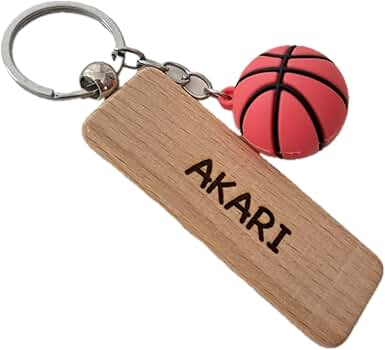 Amazon.co.jp: バスケットボール キーホルダー 名入れ 木製 ネーム
