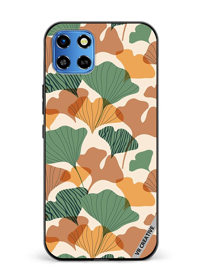 VR Creative Protective Case Cover For Infinix Smart 6 HD Autumn Gingko Leaves Silhouettes Design Multicolour