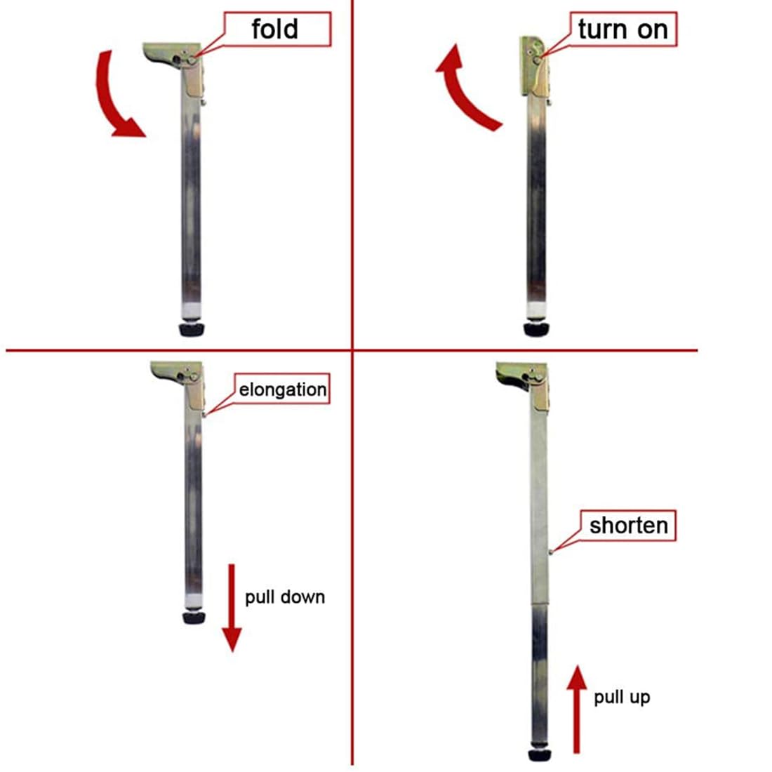 Patas de Mesa Plegables y Ajustables de Acero Inoxidable, pies telescópicos para Muebles, Ideales para proyectos de Bricolaje. Patas Regulables en Altura para taburetes de Bar, enc