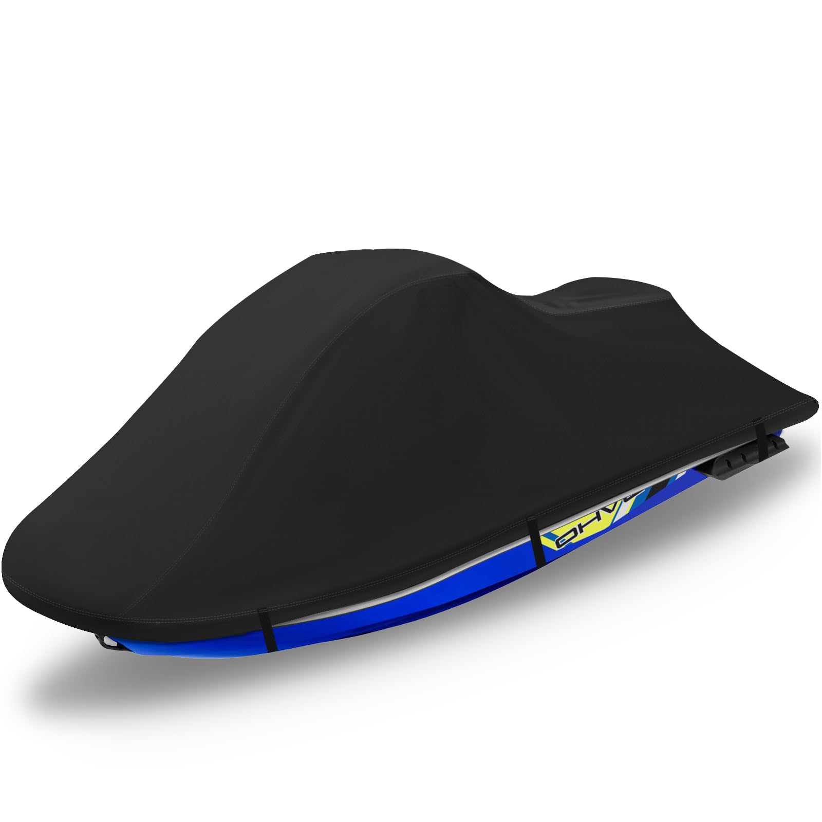 Jet Ski Cover,Waterproof Tear and Fade Resistant Polyester Watercraft Cover with Reflective Air Vent, Fits Seadoo, Yamaha, GTX, Kawasaki, Honda, Polaris PWC Covers (2 Seater 116" to 125" L)