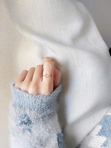 NewZenro Thin Double Heart Love Open Ring for Women S925 Sterling Silver Dainty Cute Tiny Adjustable Engagement Statement Promise Finger Knuckle Rings Daughter Birthday4