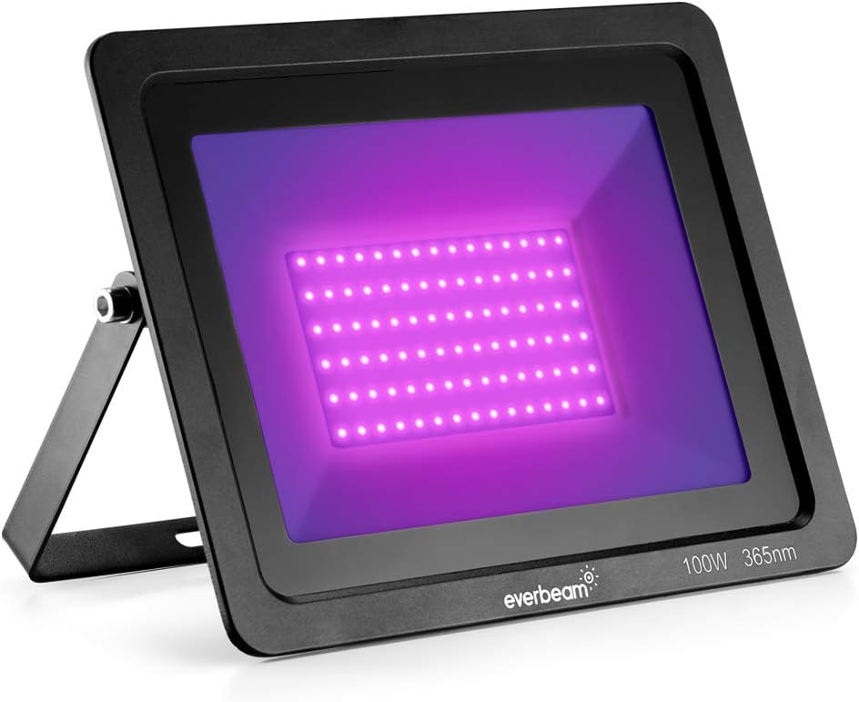 Lumière Noire UV 100W 395-400nm Projecteur LED IP66 Étanche - Parfait Pour Halloween Et Fêtes Fluorescentes