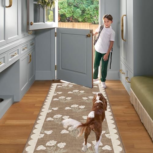 Tapete corredor lavable antideslizante 2x8 pies beige miniatura 6