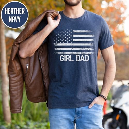 Girl-Dad Vintage American Flag Shirt - Dad of Girls T-Shirt, Father's Day Birthday Gifts3