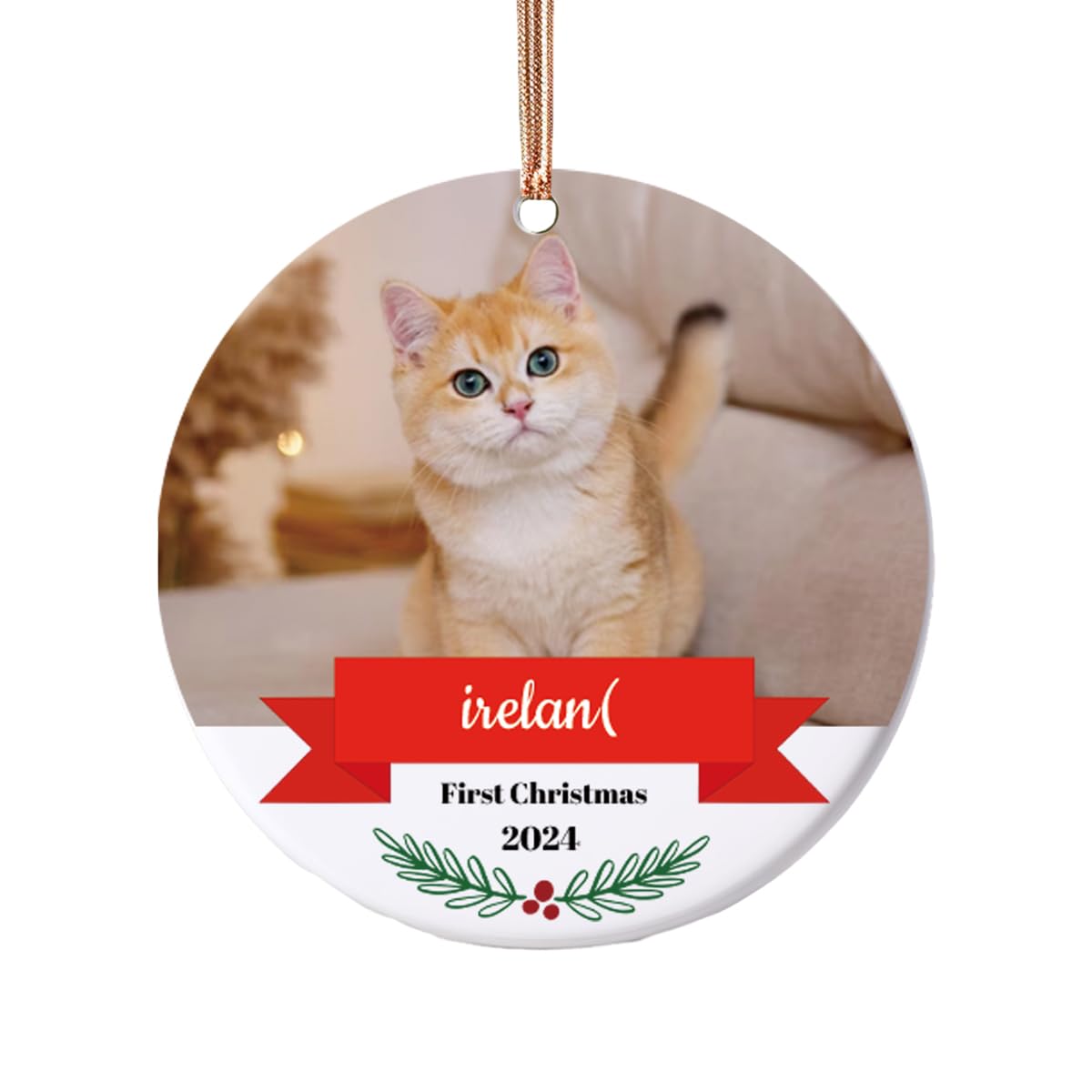 Bolas de Navidad Personalizadas con Fotos, Adornos de Navidad para Mascotas 2024, Adornos Colgantes para Árbol de Navidad, Adornos de Navidad para la Familia Personalizada