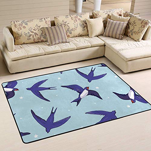 Tapis de sol pour chambre à coucher en velours super doux bleu - 6