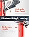 VEVOR Transmission Jack,0.75 Ton/1660 lbs Capacity Hydraulic Telescopic Transmission Jack, 2-Stage Floor Jack Stand with Foot Pedal, 360° Swivel Wheel, Garage/Shop Lift Hoist, Red