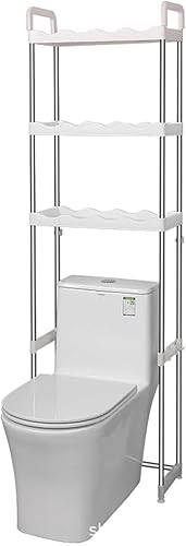 Estante de almacenamiento sobre el inodoro, estante de almacenamiento multiusos para inodoro, estante de 3 niveles, ahorro de espacio de baño,
