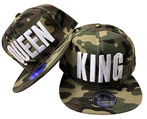 JameStyle26 King & Queen Casquette de baseball Snapback - Vert - Taille Unique Cover