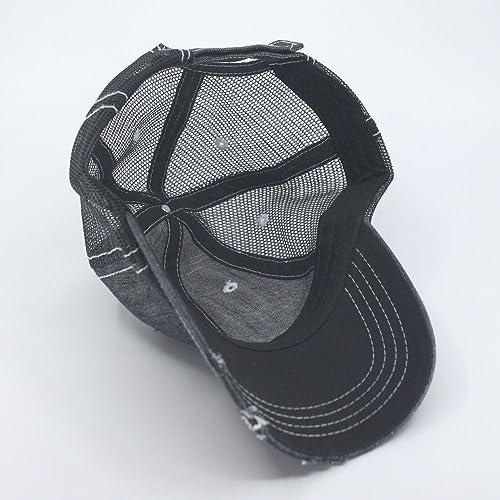 Image of The Vintage Year Distressed Cotton Unstructured Soft Mesh Breathable Adjustable Dirty Wash Dad Hat Trucker Baseball Cap