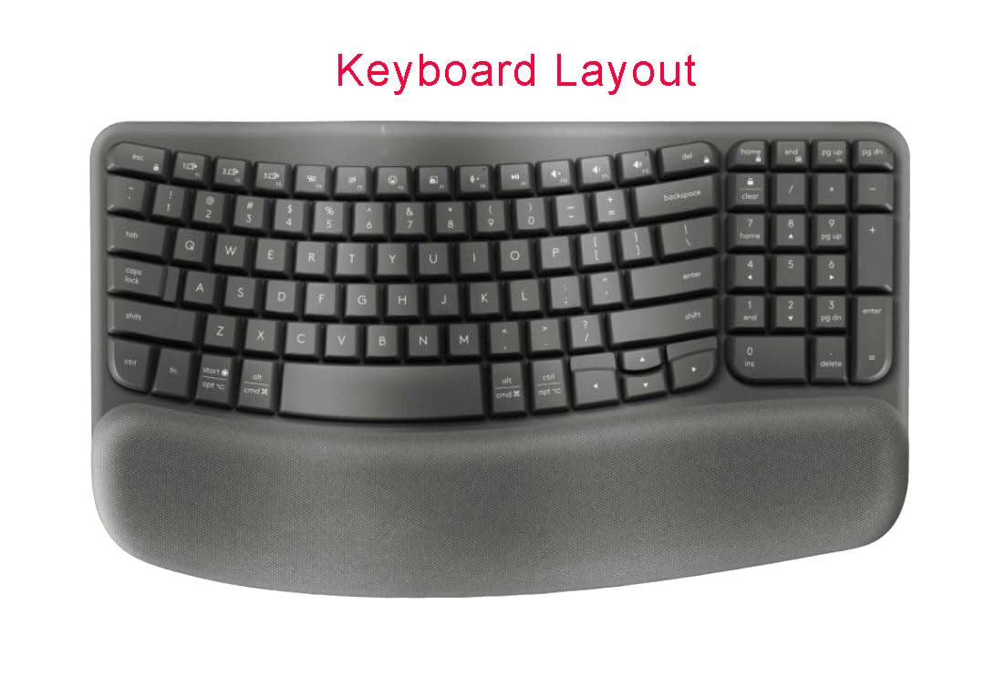 Custodia in silicone per tastiera compatibile con Logitech Wave Keys 2023 Tastiera ergonomica wireless e Logitech Wave Keys MK670, protezione per tastiera Logitech Wave Keys (nero)