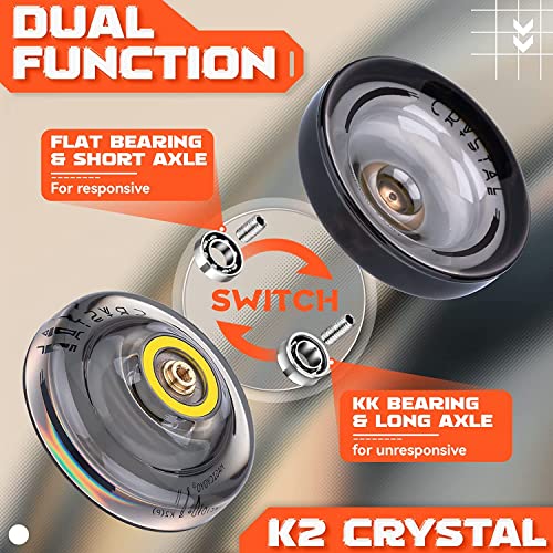 Image of MAGICYOYO 3 Pack Yoyos K2 Responsive for Kids Beginners (Black / Green / Red) | Dual Function Trick Yoyo for Adults with Replacement Unresponsive Bearings (Advanced) +18 Strings + 3 Bags