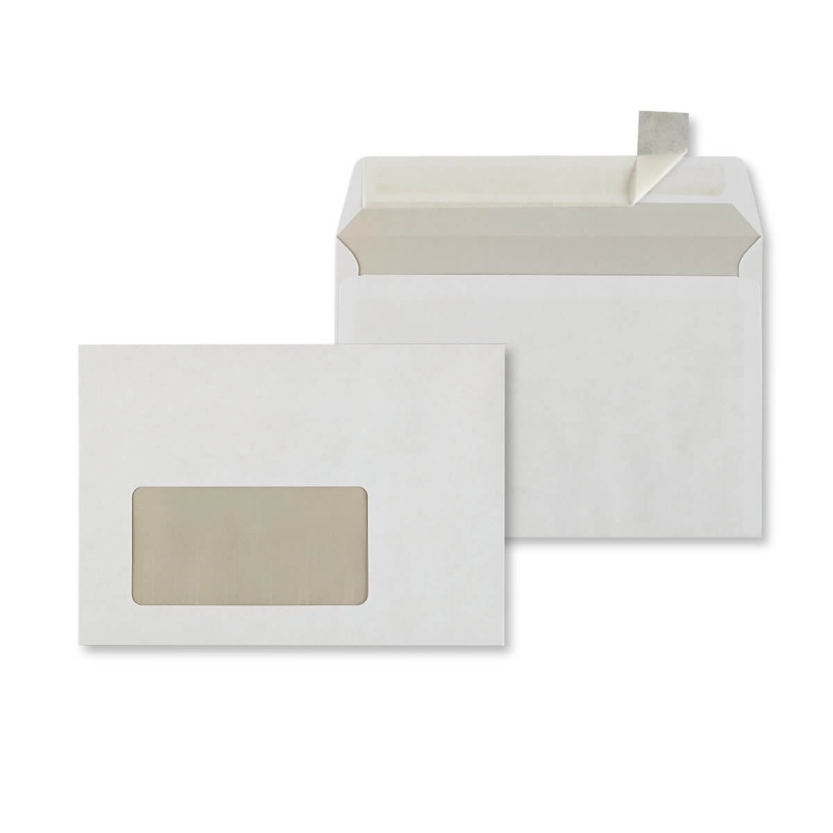 1000 kopert DIN C6 114 x 162 mm samoprzylepne białe z okienkiem koperty 100642