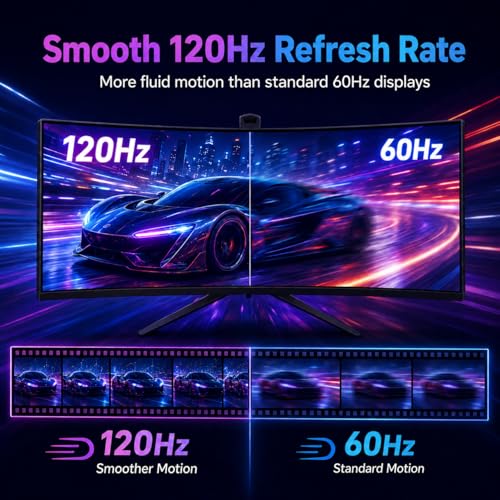 Image of 24 Inch Curved Gaming Monitor, FHD 1080P 120Hz Computer Monitor with 3ms MPRT, AMD FreeSync Compatible, 1800R Curved Screen, Built-in Speakers, HDMI & DisplayPort, VESA Mount
