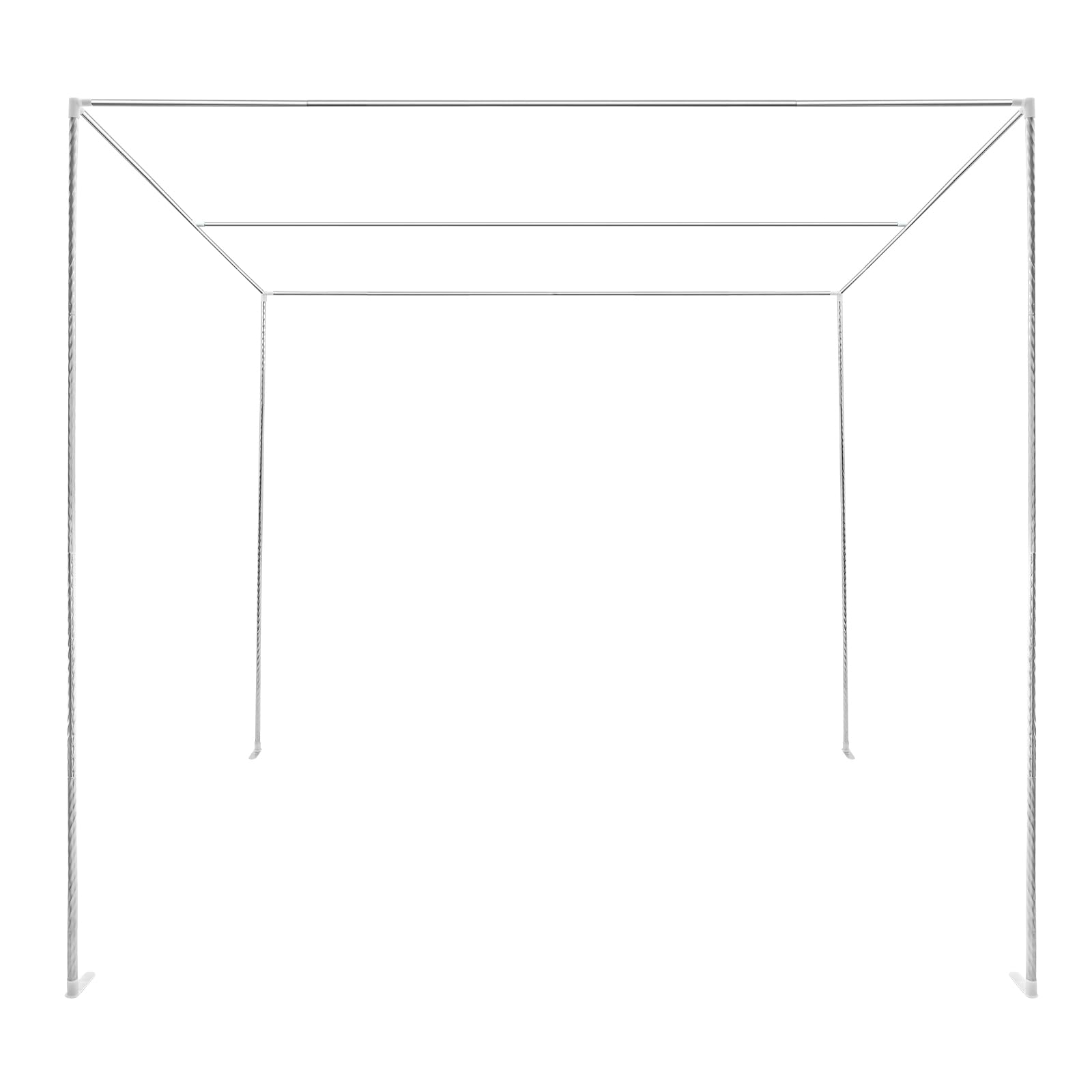 CeRaBuRET Silver Canopy Bed Frame Mosquito Net Support, Stainless Steel Bed Mosquito Netting Canopy Frame Fit for 4.92ft and 5.91ft Bed Different Mosquito Nets (2 * 2 * 2m)