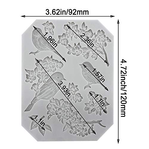 3 Pack Butterfly Rose Flower Stems Birds Blossoms Silicone Fondant Mold, For Making Chocolate Fondant Jelly Polymer Clay Soap Crafting Diy Projects And Cake Decoration #TOP1