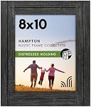 Americanflat 8x10 Cadre photo avec verre transparent poli, cristal - Collection Hampton - Cadres d'image en bois décontraction pour affichage de table et mur - Charbon noir