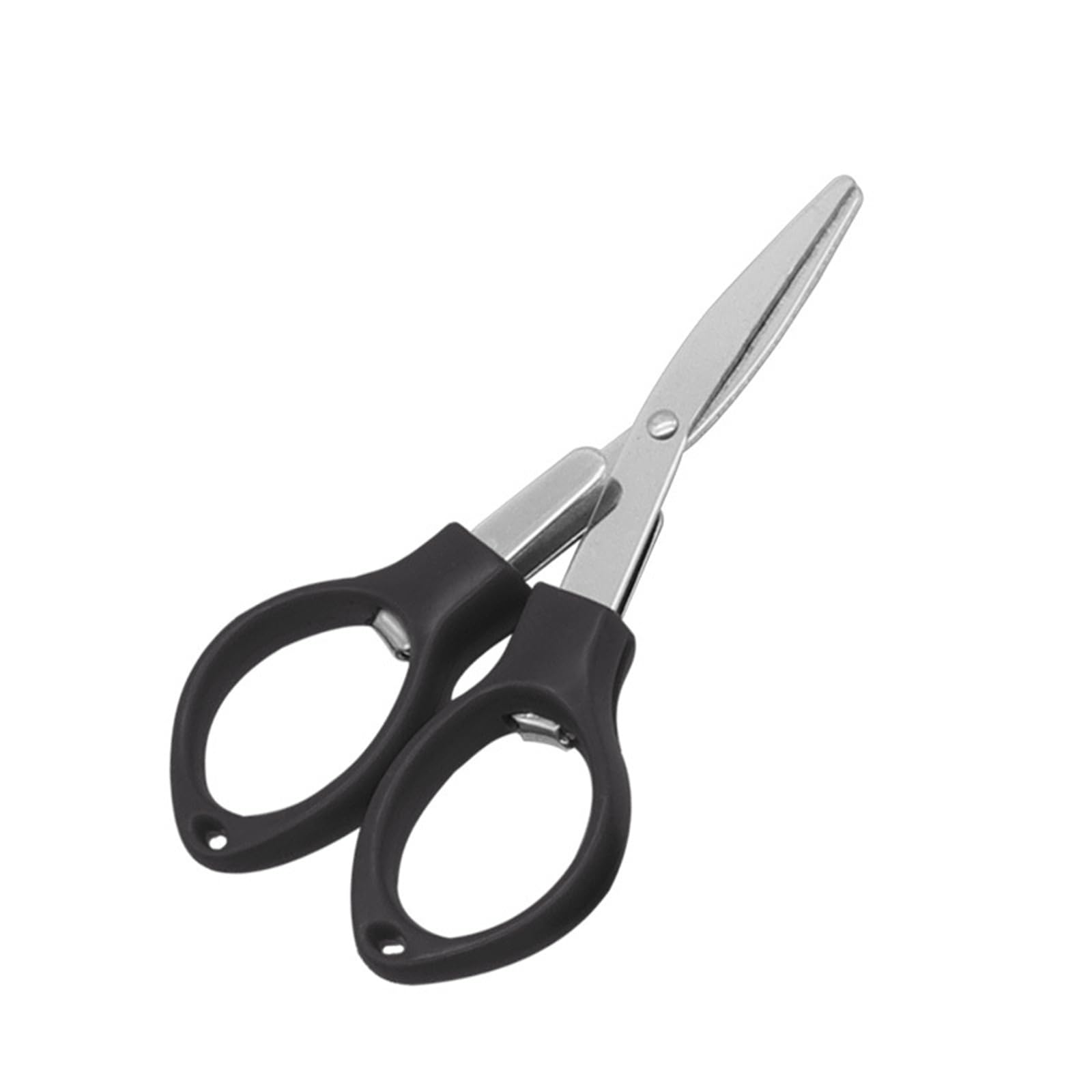Lemeiguo Black Stainless Steel Scissors, Rustproof Folding Scissors, Eyeglass Scissors, Stainless Steel Telescopic Cutter For Home And Travel